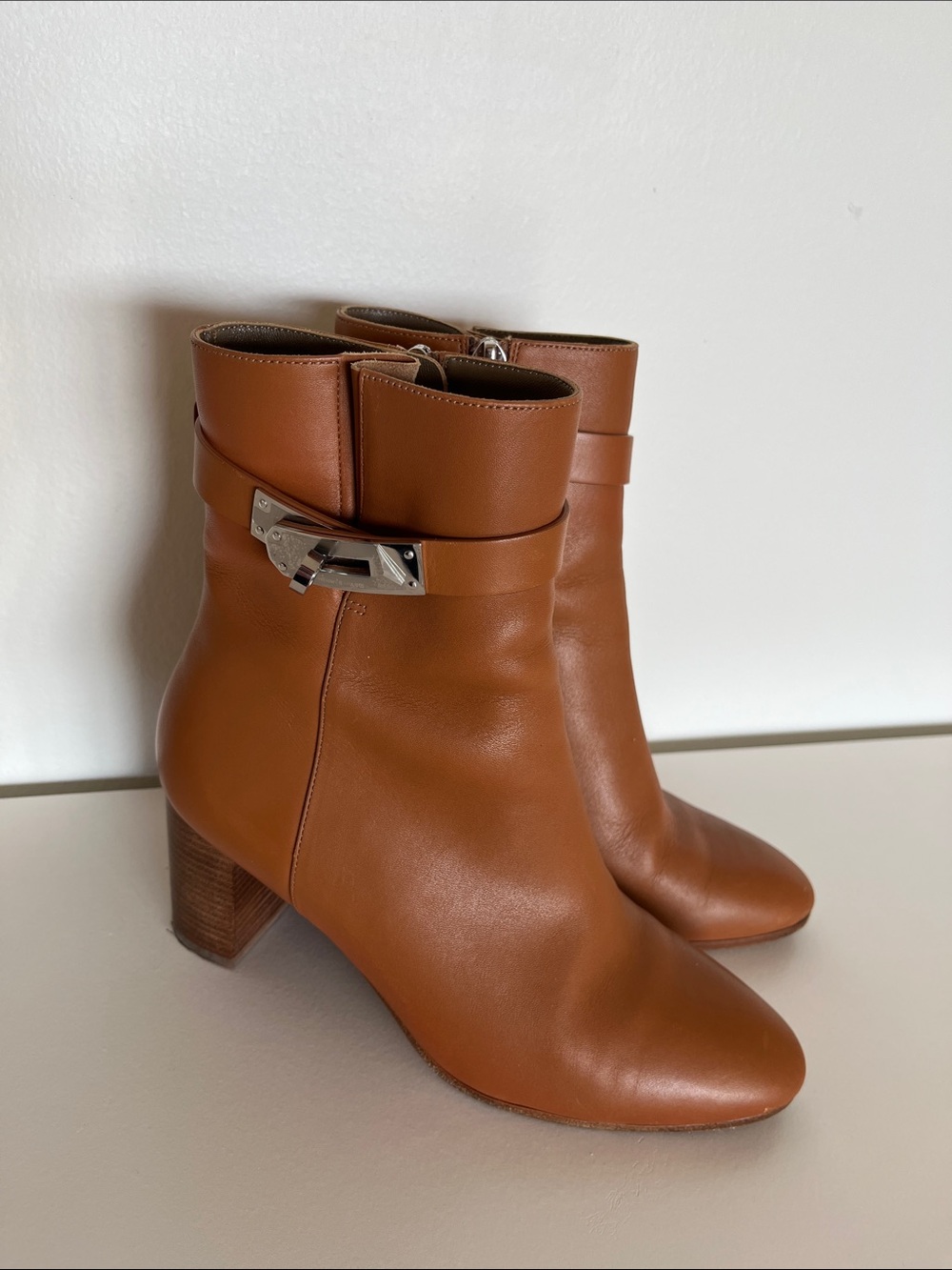 Hermes St Germain Leather Ankle Boots